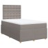 Cama box spring con colchón tela gris taupe 120x200