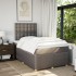 Cama box spring con colchón tela gris taupe 120x200