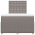 Cama box spring con colchón tela gris taupe 120x200