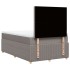 Cama box spring con colchón tela gris taupe 120x200