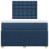 Cama box spring con colchón tela azul 120x190