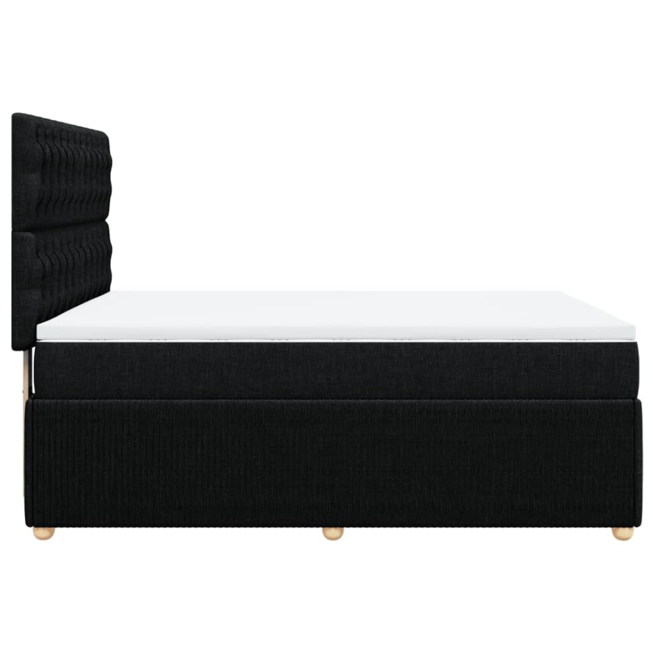Cama box spring con colchón tela negro 140x190