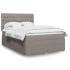 Cama box spring con colchón tela gris taupe 140x190