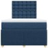Cama box spring con colchón tela azul 120x200