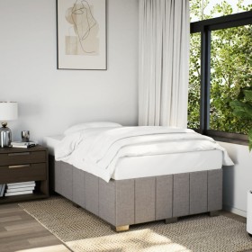 Estructura de cama sin colchón tela gris taupe 120x200
