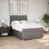Cama box spring con colchón tela gris taupe 140x190