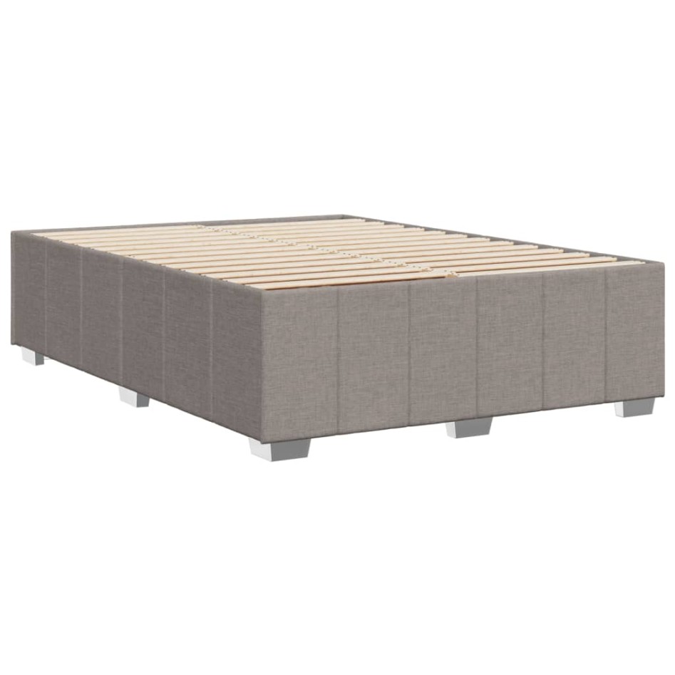 Cama sin colchón tela gris taupe 140x190