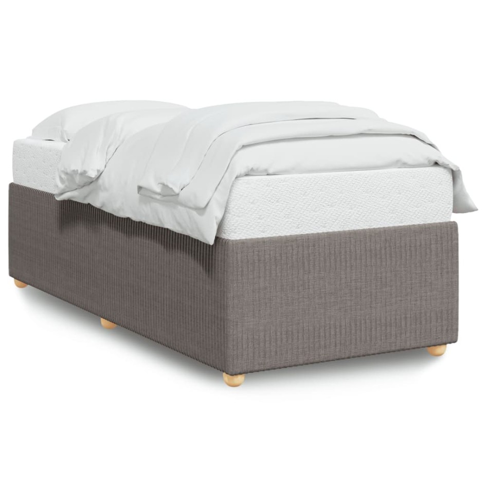 Estructura de cama sin colchón tela gris taupe 80x200