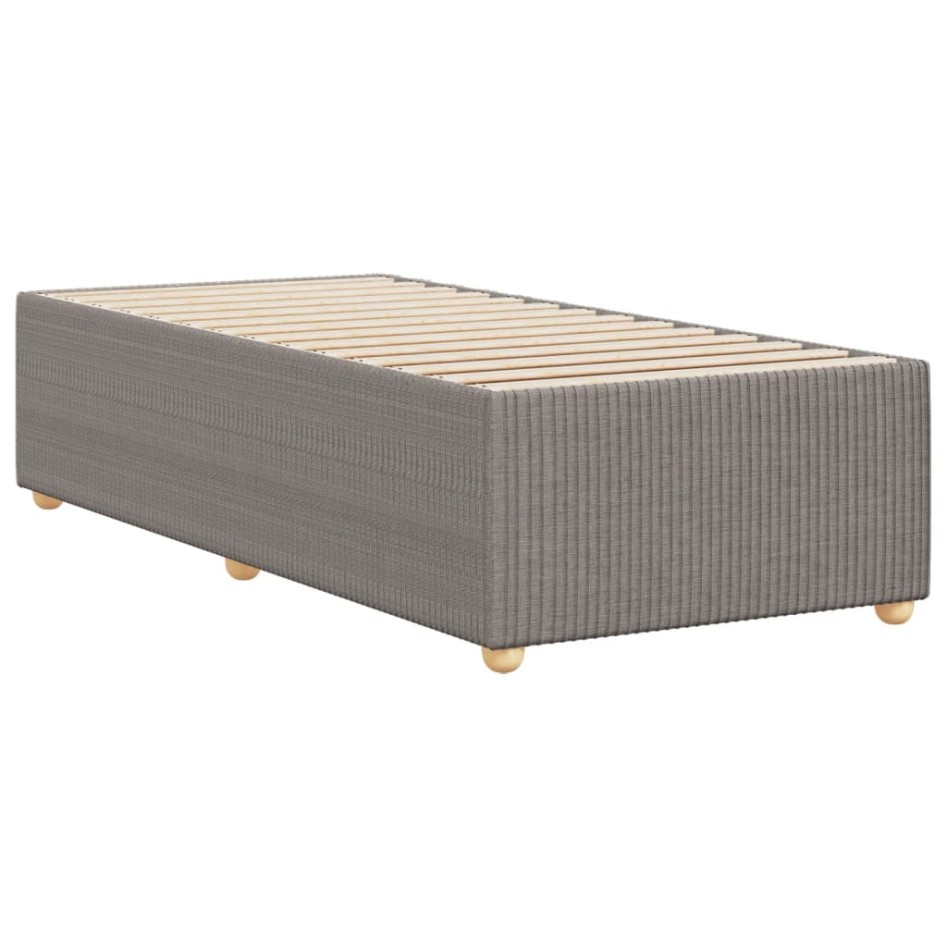 Estructura de cama sin colchón tela gris taupe 80x200