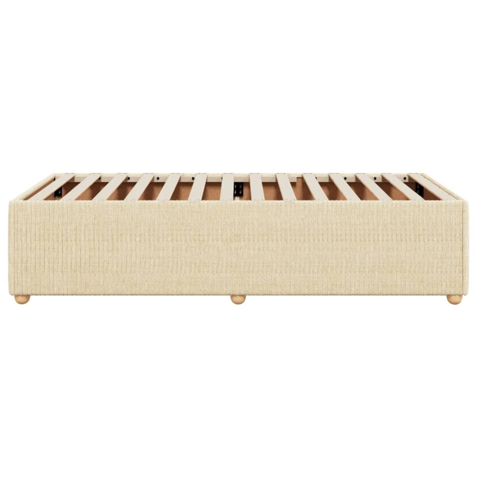 Estructura de cama sin colchón tela crema 90x200
