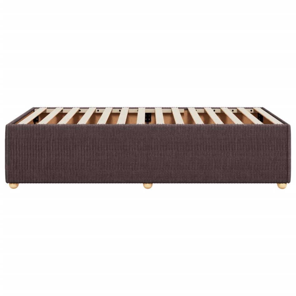 Estructura de cama sin colchón tela marrón oscuro 90x200