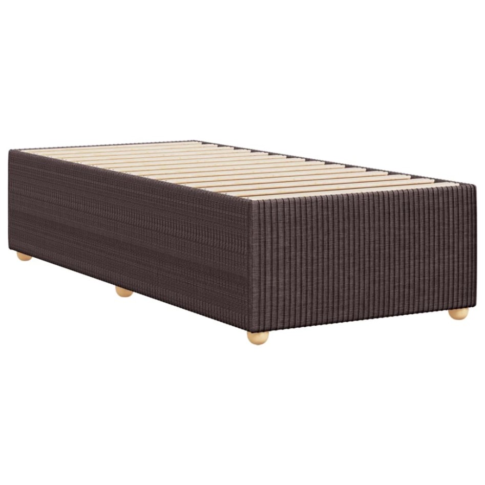 Estructura de cama sin colchón tela marrón oscuro 90x200