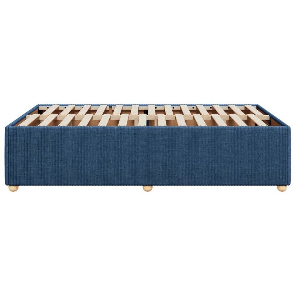 Estructura de cama sin colchón tela azul 120x190