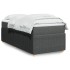 Cama box spring con colchón tela gris oscuro 90x200