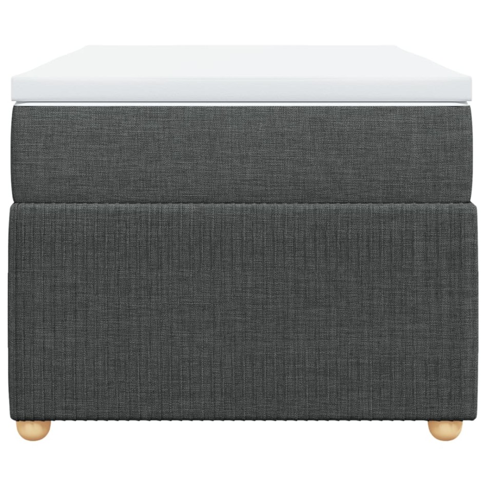 Cama box spring con colchón tela gris oscuro 90x200