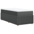 Cama box spring con colchón tela gris oscuro 90x200