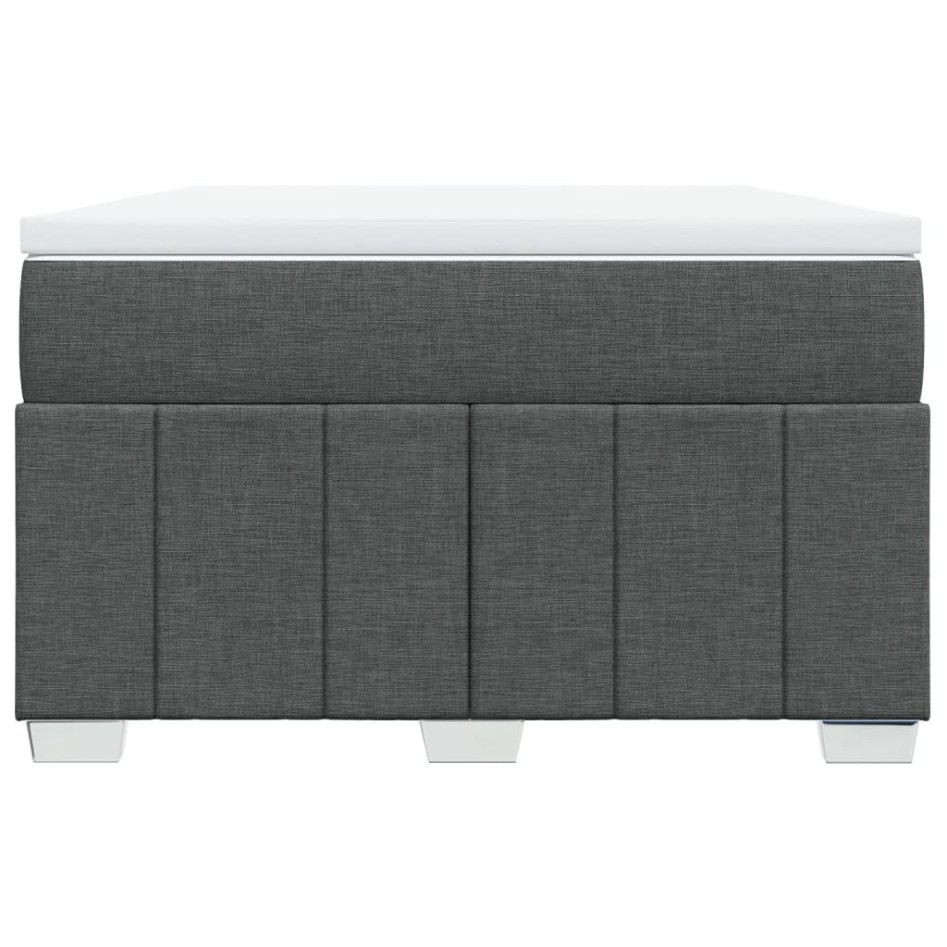 Cama box spring con colchón tela gris oscuro 120x200