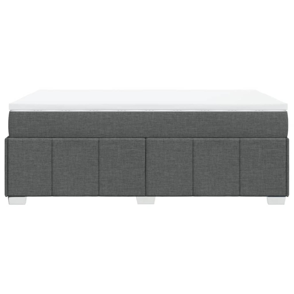 Cama box spring con colchón tela gris oscuro 120x200