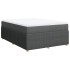 Cama box spring con colchón tela gris oscuro 140x200