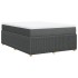 Cama box spring con colchón tela gris oscuro 140x200