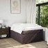 Cama box spring con colchón tela marrón oscuro 120x200