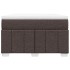 Cama box spring con colchón tela marrón oscuro 120x200