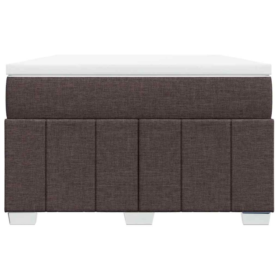 Cama box spring con colchón tela marrón oscuro 120x200