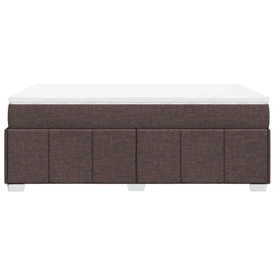 Cama box spring con colchón tela marrón oscuro 120x200