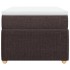 Cama box spring con colchón tela marrón oscuro 100x200