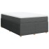 Cama box spring con colchón tela gris oscuro 120x200