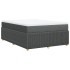 Cama box spring con colchón tela gris oscuro 140x190