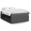 Cama box spring con colchón tela gris oscuro 160x200 cm
