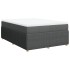 Cama box spring con colchón tela gris oscuro 160x200