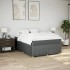 Cama box spring con colchón tela gris oscuro 160x200