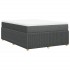 Cama box spring con colchón tela gris oscuro 160x200
