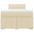 Cama box spring con colchón tela color crema 120x200