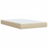 Cama box spring con colchón tela color crema 120x200
