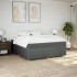 Cama box spring con colchón tela gris oscuro 180x200
