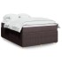 Cama box spring con colchón tela marrón oscuro 140x200