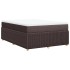 Cama box spring con colchón tela marrón oscuro 140x200