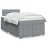 Cama box spring con colchón tela gris claro 120x200