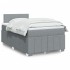Cama box spring con colchón tela gris claro 120x200