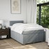 Cama box spring con colchón tela gris claro 120x200
