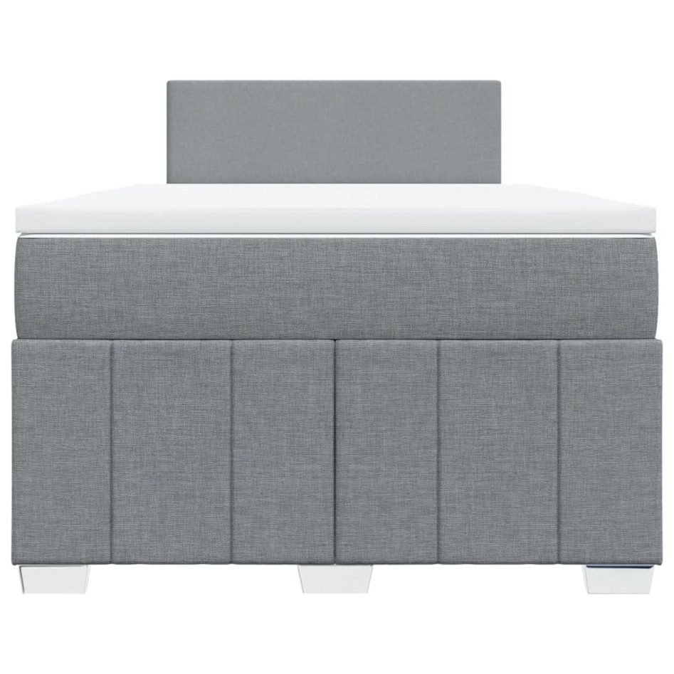 Cama box spring con colchón tela gris claro 120x200