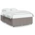 Cama sin colchón tela gris taupe 140x200