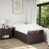 Cama box spring con colchón tela marrón oscuro 90x200