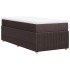 Cama box spring con colchón tela marrón oscuro 90x200