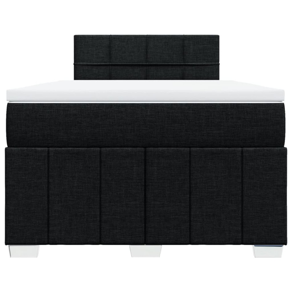Cama box spring con colchón tela negro 120x200