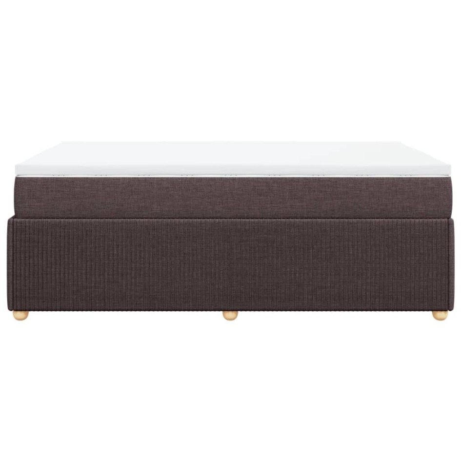 Cama box spring con colchón tela marrón oscuro 120x200