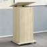 Atril con ruedas y cajón madera roble Sonoma 55x55x107